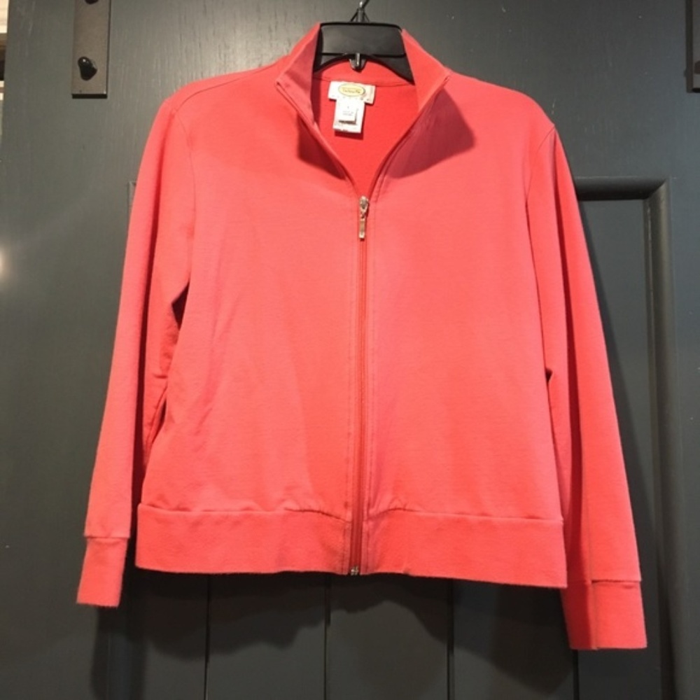 Talbots Womens Petite Zip Up Track Jacket
